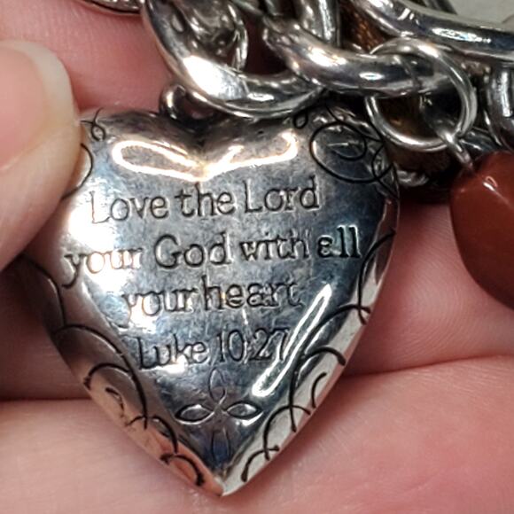 Religious Love The Lord Your God With All Your Heart Charm Necklace Spiritual - Picture 5 of 8